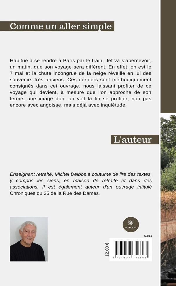 Quatrième de couverture de « COMME UN ALLER SIMPLE »
