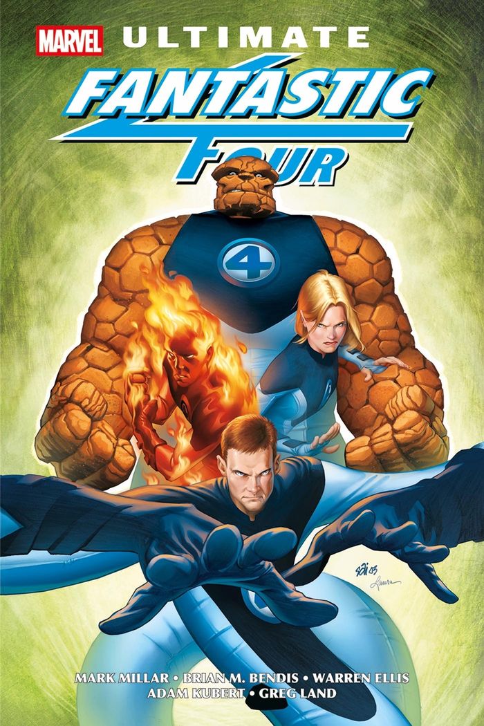 Couverture du livre « Ultimate Fantastic Four » de Mark Millar, librairie Les Contes Infusés à Corte