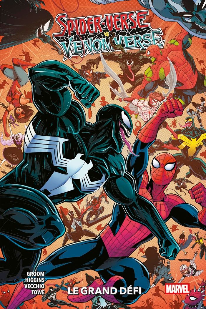 Couverture du livre « Spider-Verse Vs Venomverse : le grand défi » de Matt Groom, librairie Les Contes Infusés à Corte