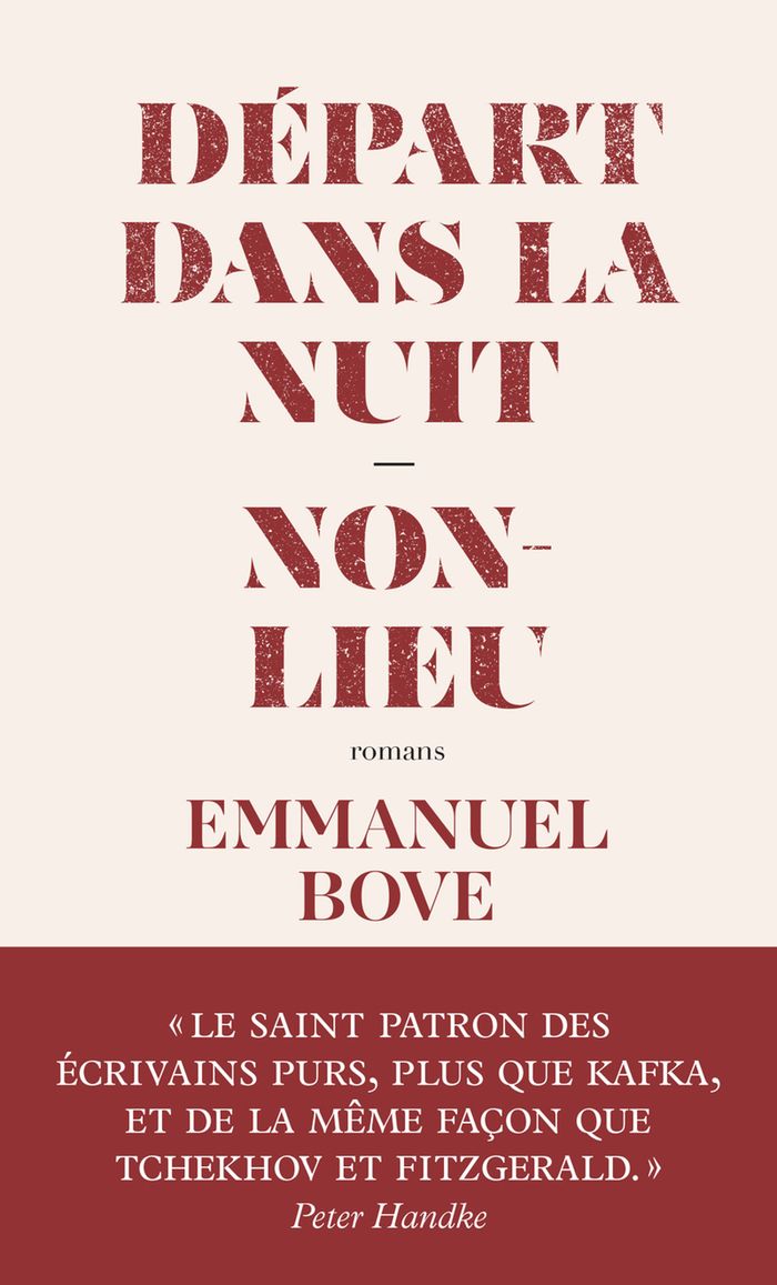 Couverture du livre « Départ dans la nuit : romans » de Emmanuel Bove, librairie Les Contes Infusés à Corte