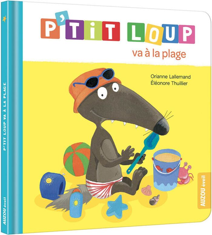 Couverture du livre « P'TIT LOUP VA A LA PLAGE - NED », librairie Les Contes Infusés à Corte