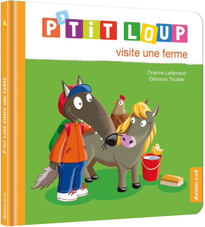 Couverture du livre « P'tit Loup visite une ferme », librairie Les Contes Infusés à Corte