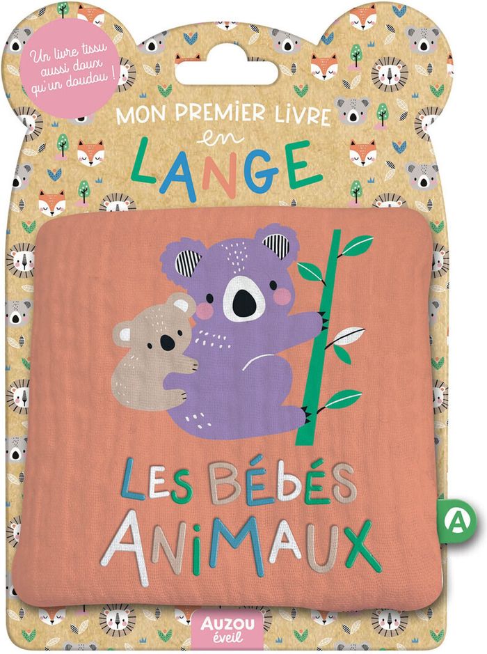 Couverture du livre « MON PREMIER LIVRE TISSU EN LANGE - LES BEBES ANIMAUX », librairie Les Contes Infusés à Corte