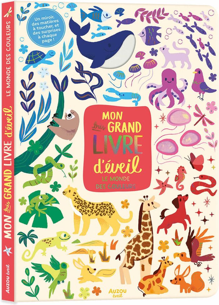 Couverture du livre « MON TRES GRAND LIVRE D'EVEIL - LE MONDE DES COULEURS », librairie Les Contes Infusés à Corte