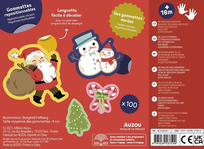 Quatrième de couverture de « 100 GOMMETTES - NOEL »