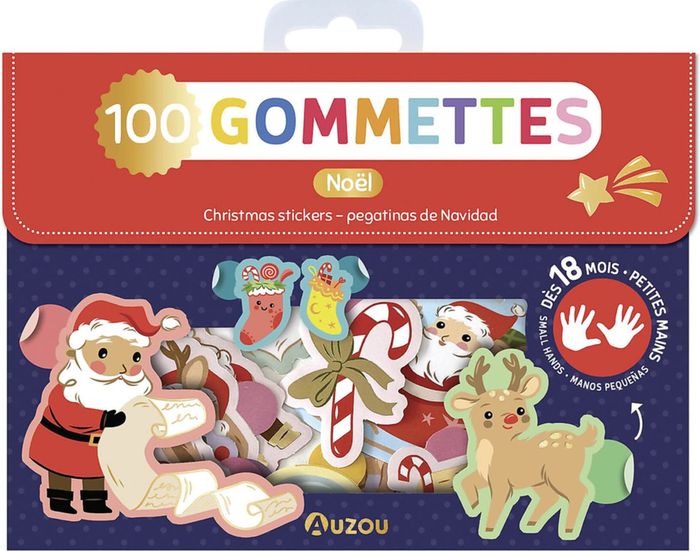 Couverture du livre « 100 GOMMETTES - NOEL », librairie Les Contes Infusés à Corte