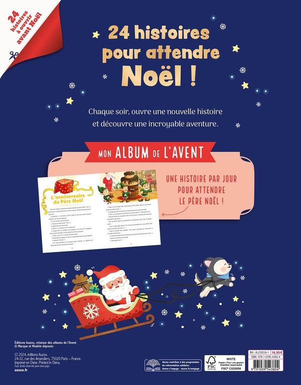Quatrième de couverture de « MON ALBUM DE L'AVENT - MES 24 HISTOIRES DE NOEL »