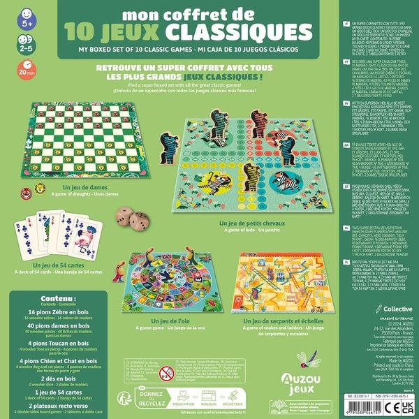 Quatrième de couverture de « MON COFFRET DE 10 JEUX CLASSIQUES »