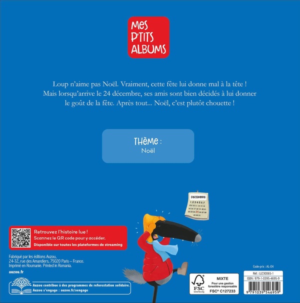 Quatrième de couverture de « LE LOUP QUI N'AIMAIT PAS NOEL »
