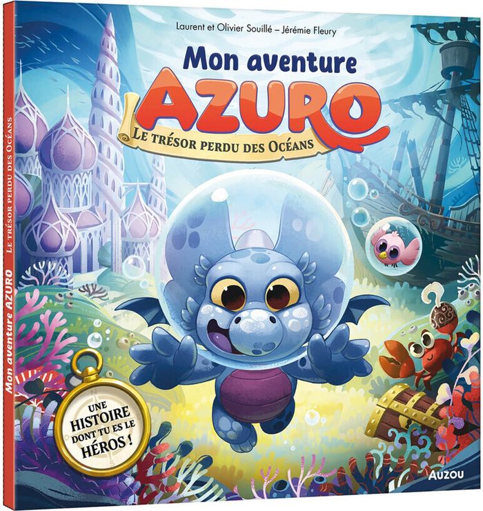 Couverture du livre « MON AVENTURE AZURO - LE TRESOR PERDU DES OCEANS », librairie Les Contes Infusés à Corte