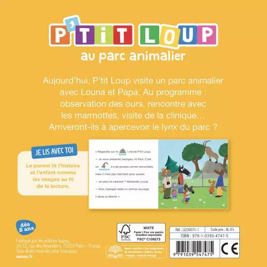 Quatrième de couverture de « P'tit Loup au parc animalier »