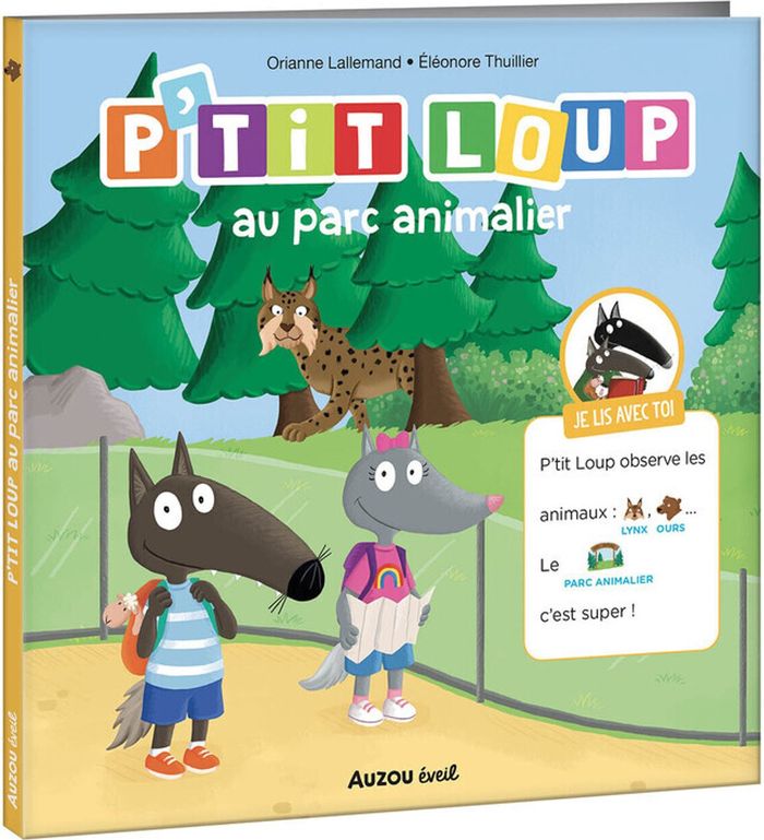 Couverture du livre « P'tit Loup au parc animalier » de Orianne Lallemand, librairie Les Contes Infusés à Corte