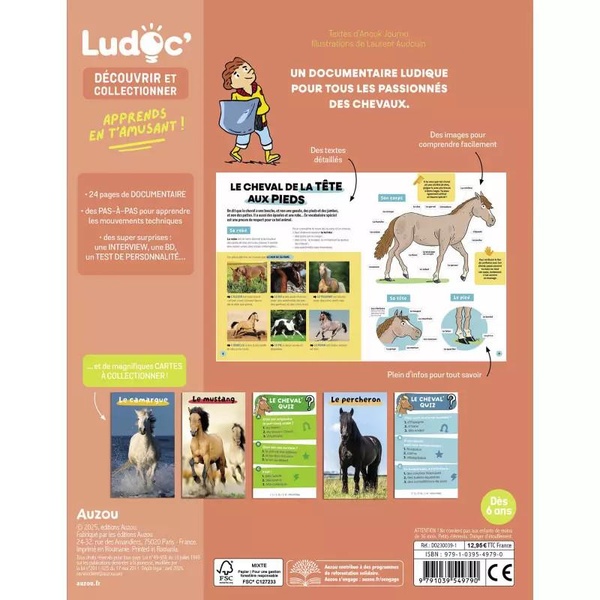 Quatrième de couverture de « LUDOC - DECOUVRIR ET COLLECTIONNER - LES CHEVAUX »