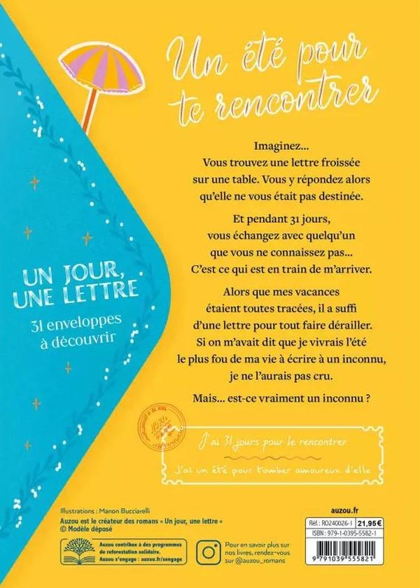 Quatrième de couverture de « 31 jours pour t'aimer : un jour, une lettre »