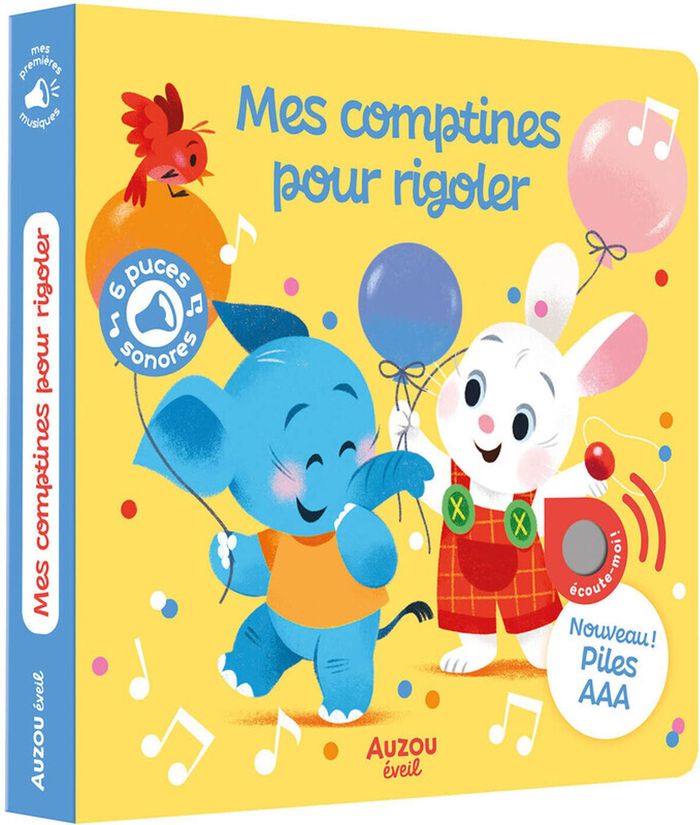 Couverture du livre « Mes comptines pour rigoler : 6 puces sonores », librairie Les Contes Infusés à Corte