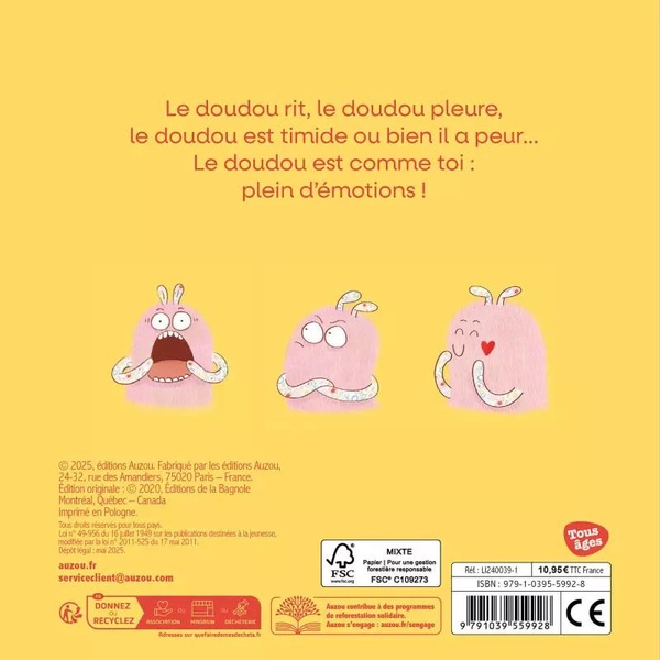 Quatrième de couverture de « Les émotions du doudou »