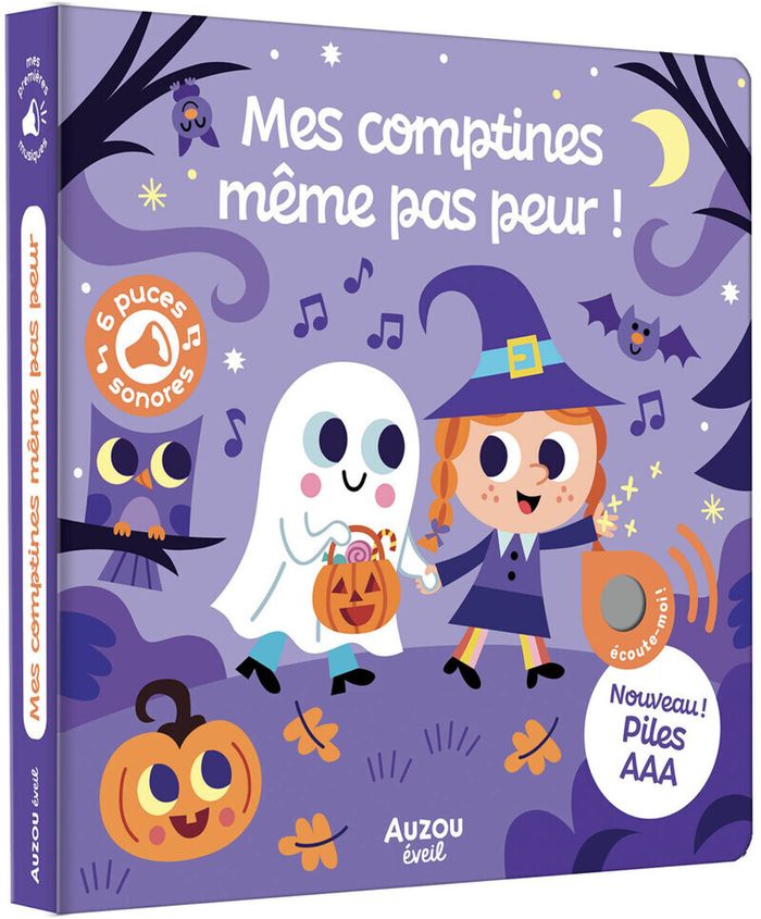 Couverture du livre « Mes comptines même pas peur ! : 6 puces sonores », librairie Les Contes Infusés à Corte