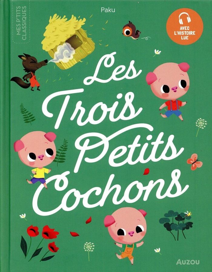 Couverture du livre « LES TROIS PETITS COCHONS » de Paku, librairie Les Contes Infusés à Corte