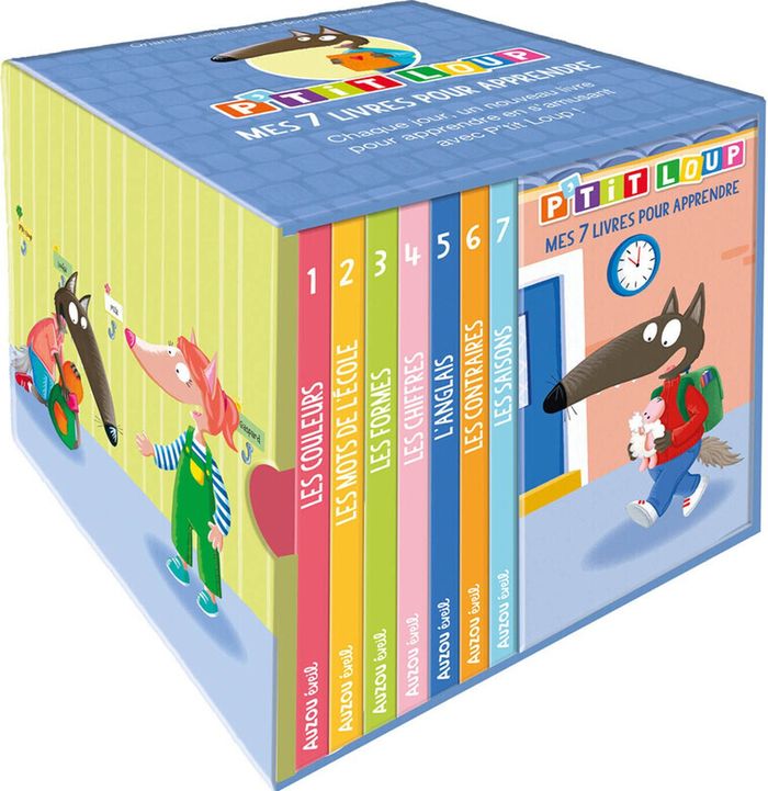 Couverture du livre « P'tit Loup : Mes 7 livres pour apprendre » de Orianne Lallemand, librairie Les Contes Infusés à Corte