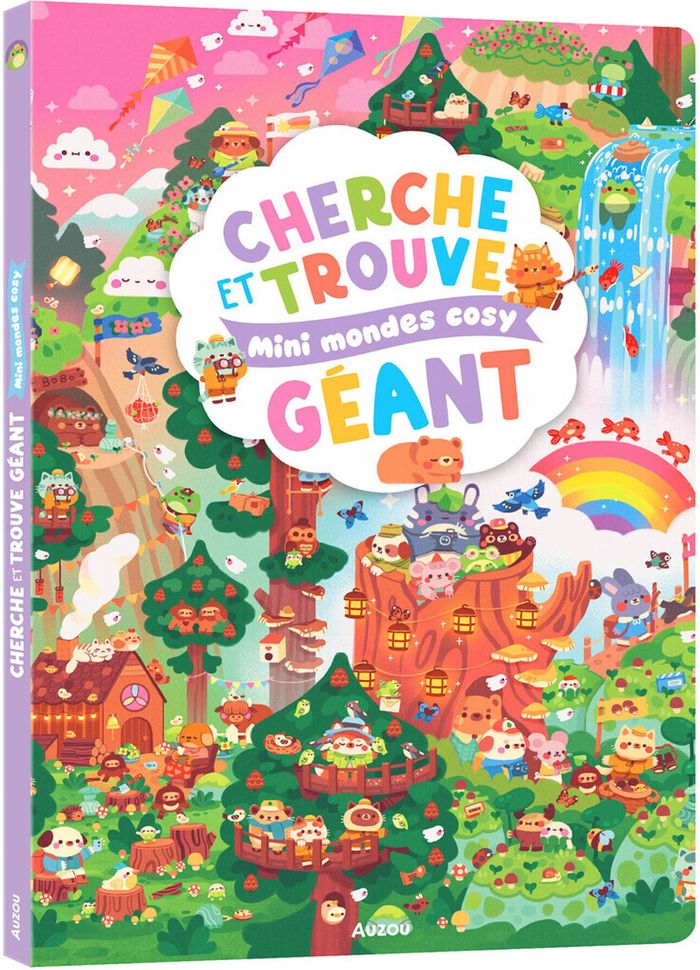 Couverture du livre « CHERCHE ET TROUVE GEANT - MINI MONDES COSY », librairie Les Contes Infusés à Corte