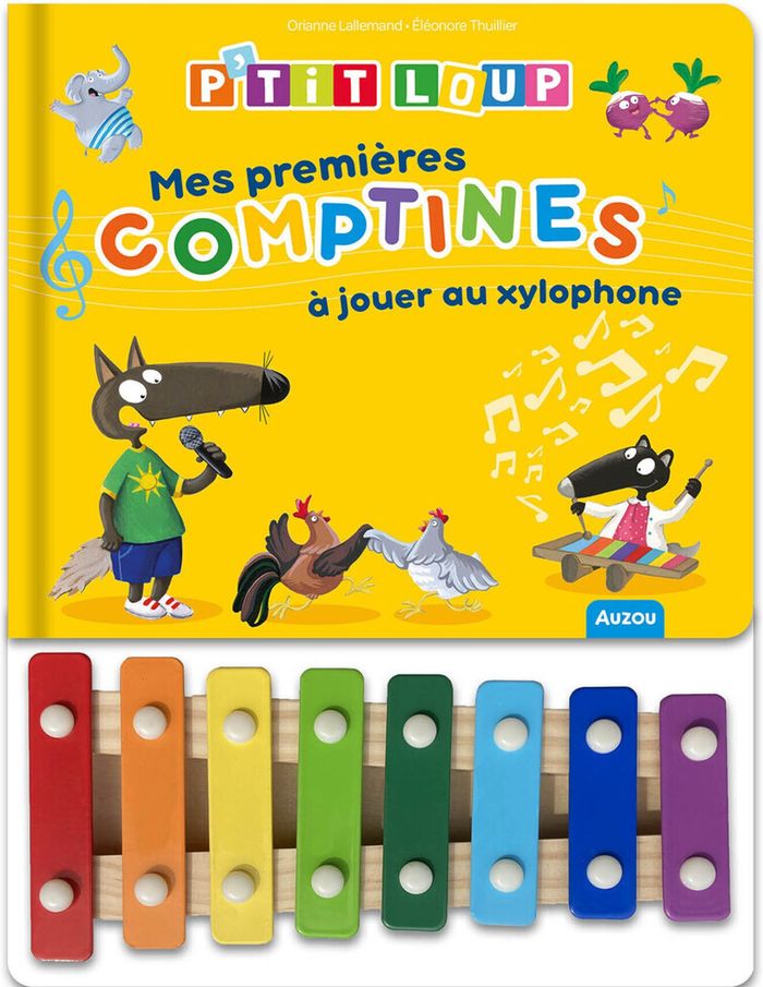 Couverture du livre « P'TIT LOUP - MES PREMIERES COMPTINES A JOUER AU XYLOPHONE - JOUET » de Lallemand/thuillier, librairie Les Contes Infusés à Corte