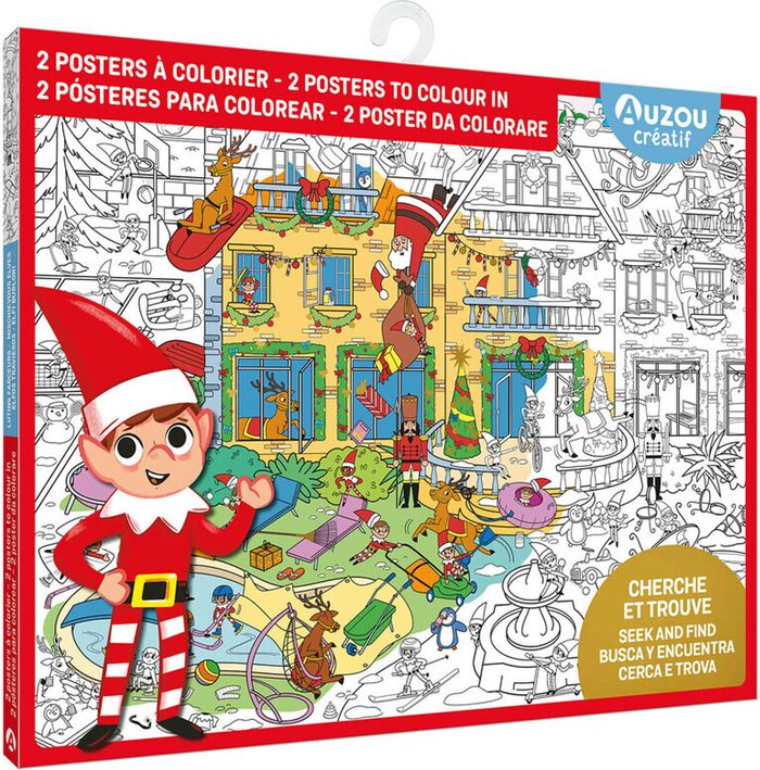 Couverture du livre « CHERCHE ET TROUVE GEANT A COLORIER - LUTINS FARCEURS - AVEC UNE VRAIE LOUPE ! », librairie Les Contes Infusés à Corte