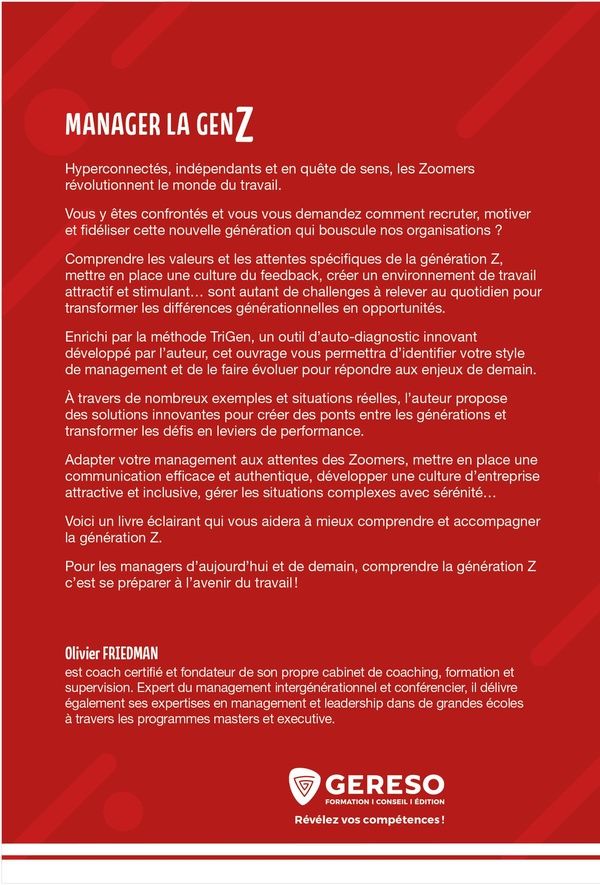 Quatrième de couverture de « Manager la genZ : mission (im)possible ? »