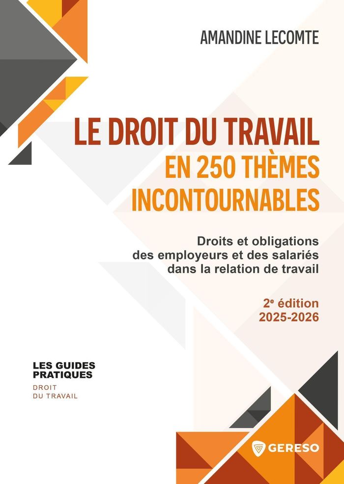 Couverture du livre « Le droit du travail en 250 thèmes incontournables : droit et obligations des employeurs et des salariés dans la relation de travail » de Amandine Lecomte, librairie Les Contes Infusés à Corte