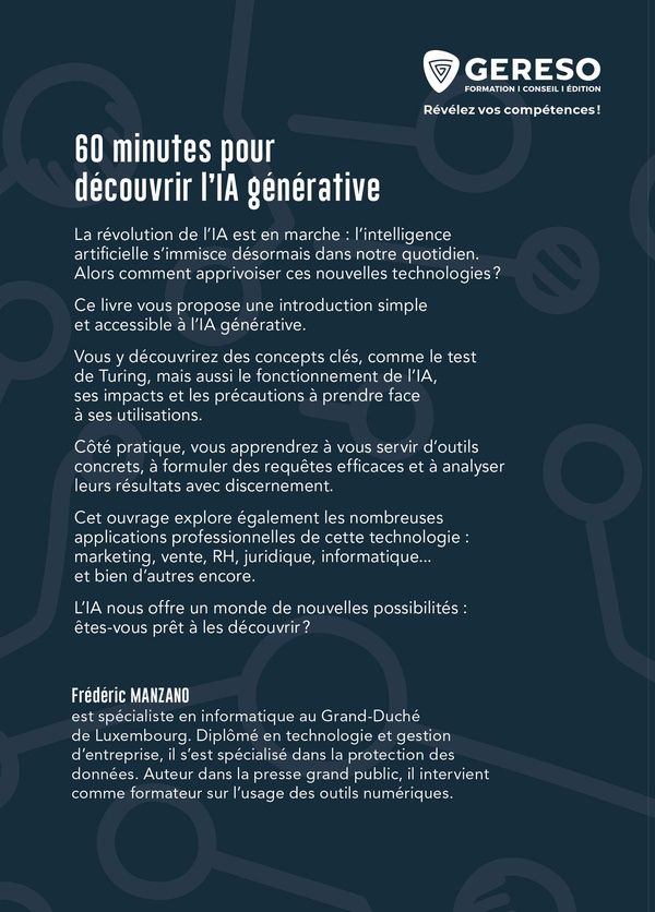 Quatrième de couverture de « 60 minutes pour découvrir l'IA générative »