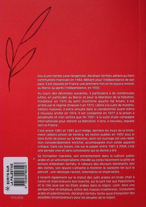 Quatrième de couverture de « Écrits sur la Palestine »