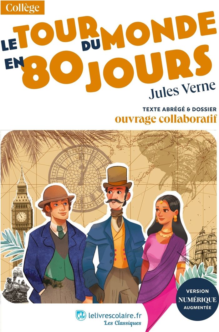Couverture du livre « Le tour du monde en 80 jours » de Jules Verne, librairie Les Contes Infusés à Corte