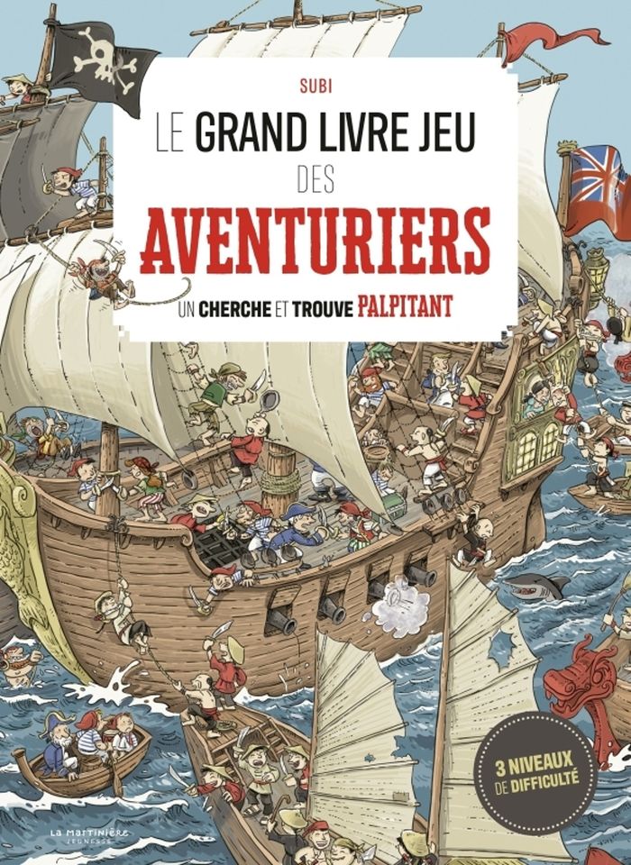 Couverture du livre « Le grand livre jeu des aventuriers : un cherche et trouve palpitant » de Subi, librairie Les Contes Infusés à Corte