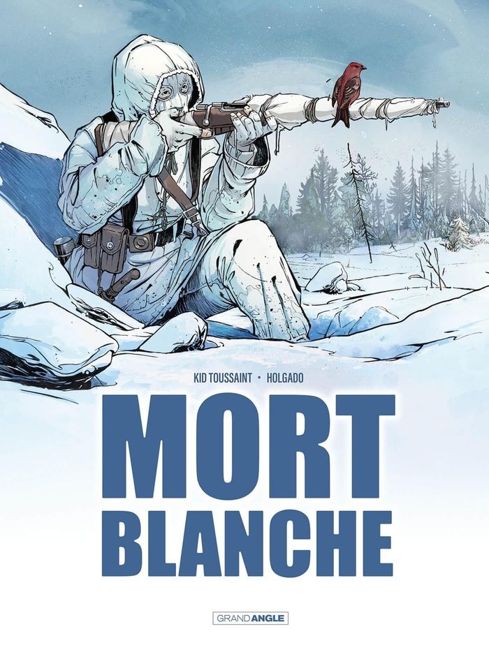 Couverture du livre « Mort blanche : très librement inspiré des vies de Simo Häyhä et d'Hiroo Onoda » de Kid Toussaint, librairie Les Contes Infusés à Corte