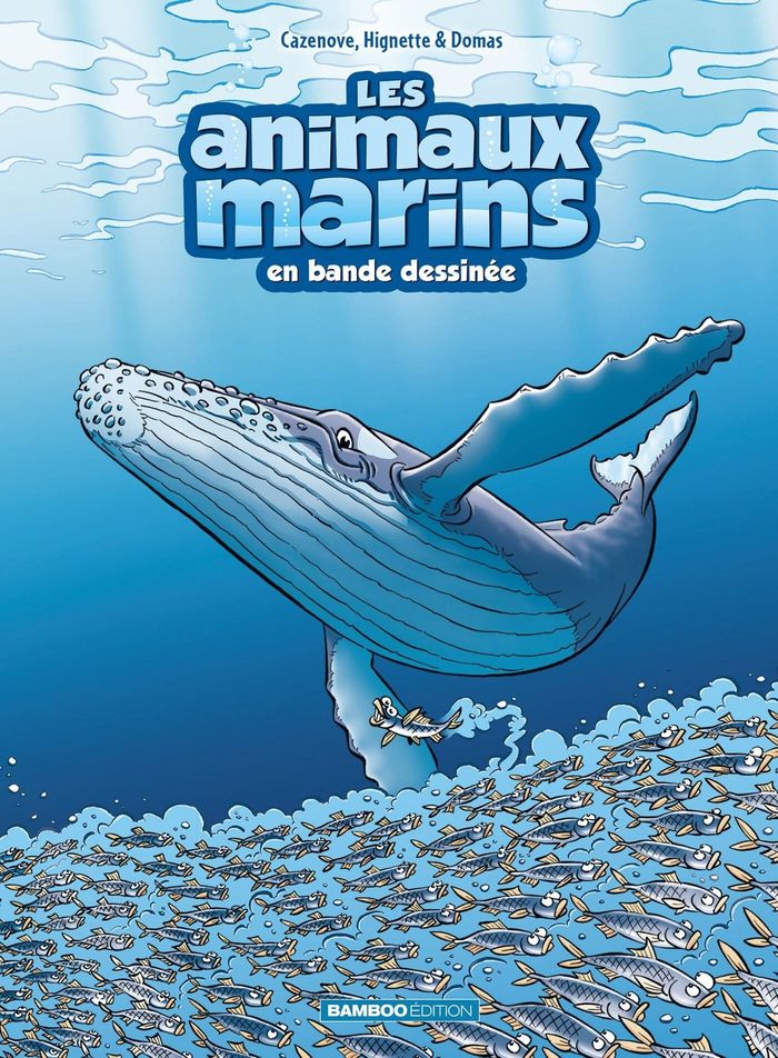 Couverture du livre « Les animaux marins en bande dessinée », librairie Les Contes Infusés à Corte