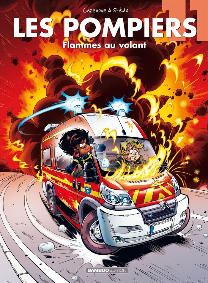 Couverture du livre « Flammes au volant » de Stédo, librairie Les Contes Infusés à Corte