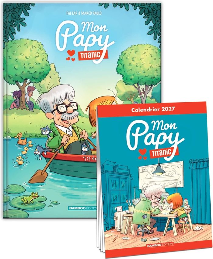 Couverture du livre « MON PAPY TITANIC - TOME 01 + CALENDRIER 2027 OFFERT » de Falzar/paulo, librairie Les Contes Infusés à Corte