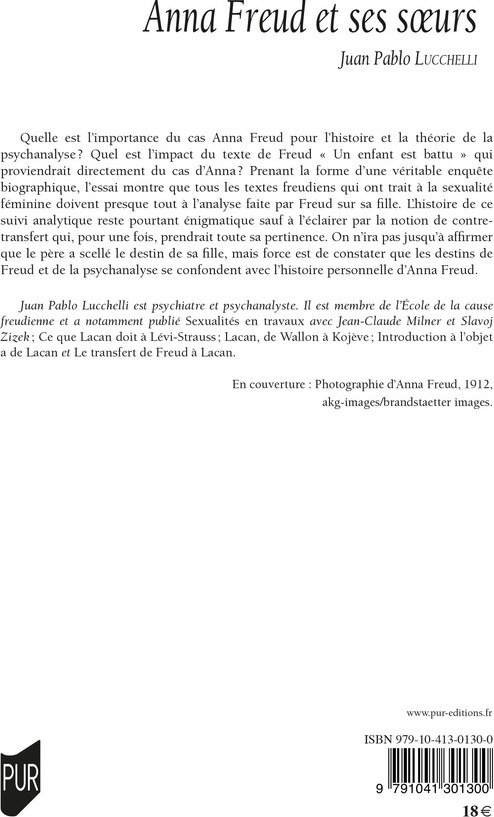 Quatrième de couverture de « Anna Freud et ses soeurs »