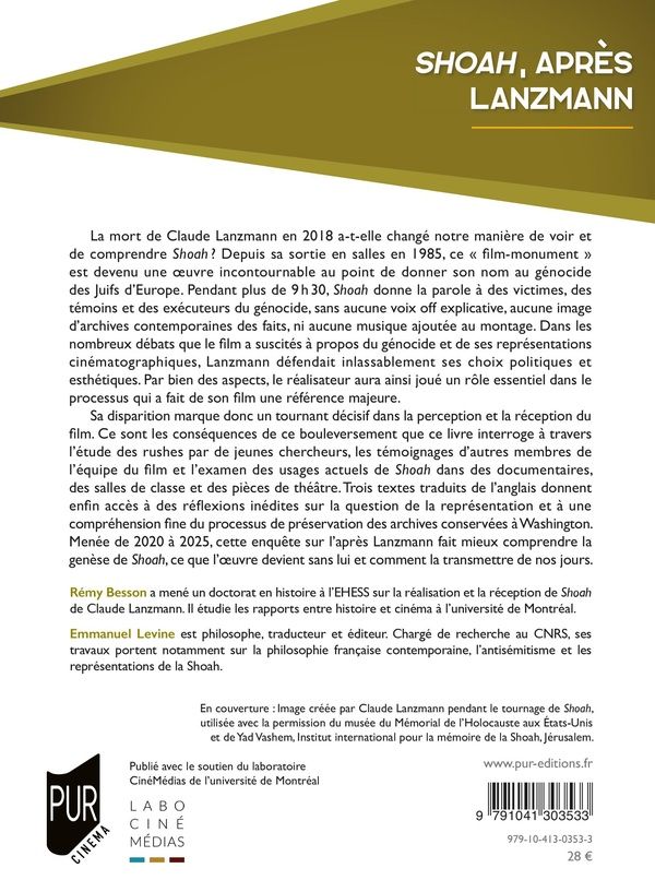 Quatrième de couverture de « "Shoah", après Lanzmann : archives, témoignages, réceptions »