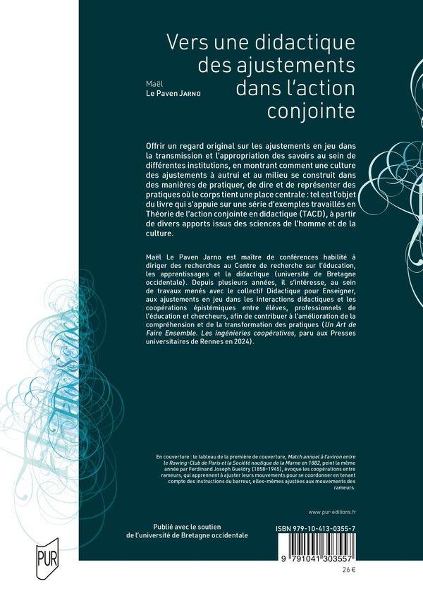 Quatrième de couverture de « Vers une didactique des ajustements dans l'action conjointe »