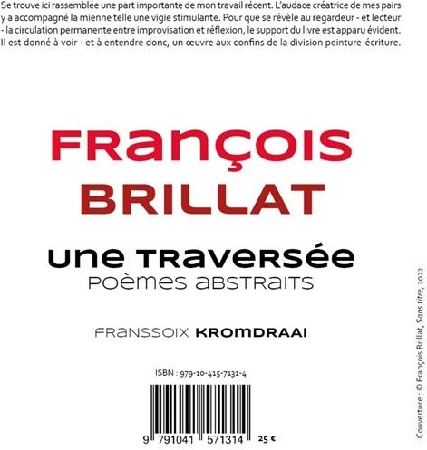 Quatrième de couverture de « Une traversée : poèmes abstraits »