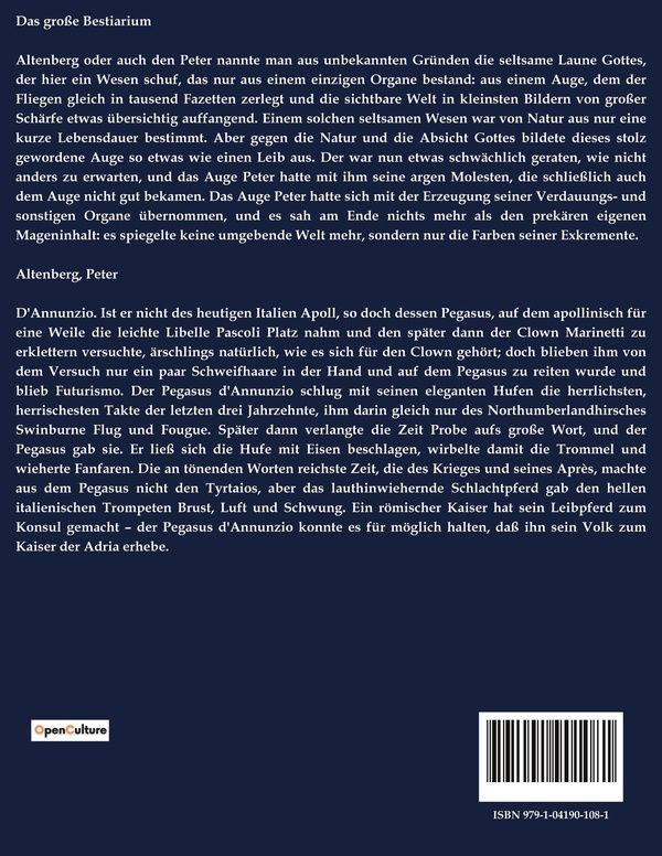 Quatrième de couverture de « DAS GRO SSE BESTIARIUM DER MODERNEN LITERATUR »