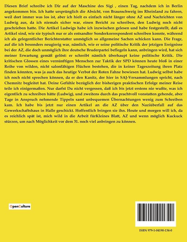 Quatrième de couverture de « BRIEFE, GEDICHTE, KURZE PROSA »
