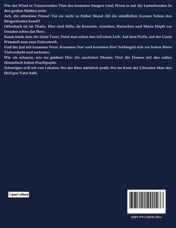Quatrième de couverture de « DIE FROMME HELENE »