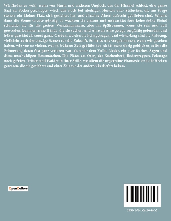 Quatrième de couverture de « KINDER- UND HAUSMARCHEN - ERSTER BAND: MARCHENFORSCHUNG UND VERGLEICHENDE STOFFGESCHICHTE »