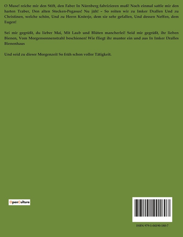 Quatrième de couverture de « SCHNURRDIBURR ODER DIE BIENEN »