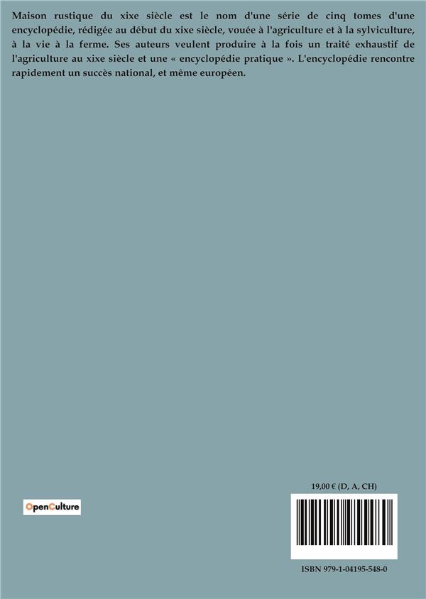 Quatrième de couverture de « COURS D'ECONOMIE RURALE AVEC 200 ILLUSTRATIONS (MACHINES, APPAREILS, ANIMAUX, ARBRES, ARBUSTES, PLAN »