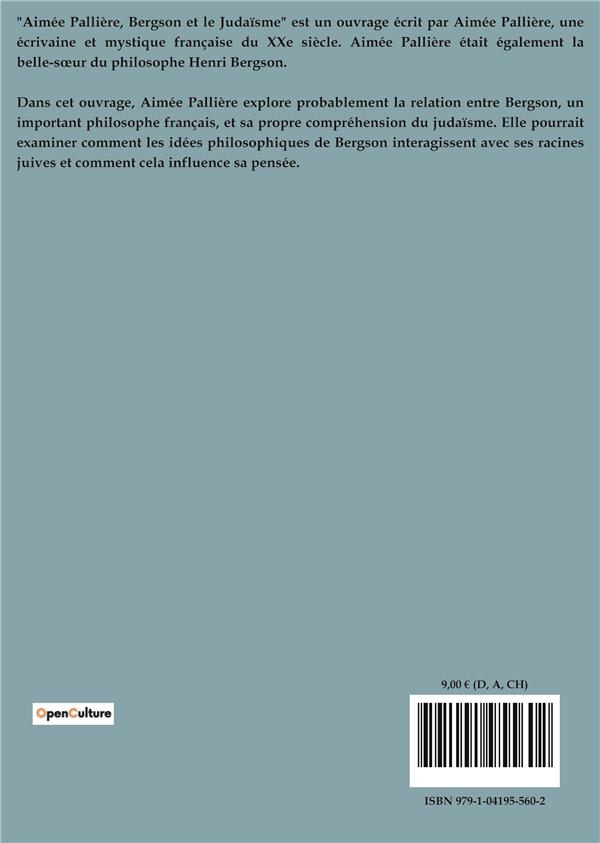 Quatrième de couverture de « BERGSON ET LE JUDAISME »