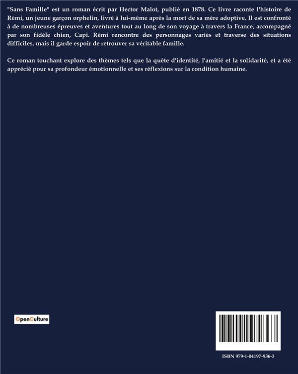Quatrième de couverture de « SANS FAMILLE - TOME I »