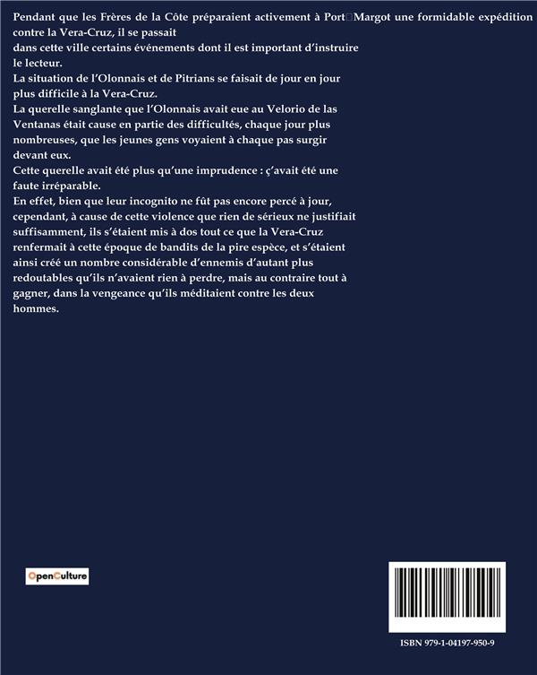 Quatrième de couverture de « VENT-EN-PANNE - LES AVENTURES TUMULTUEUSES DES FLIBUSTIERS DANS LES CARAIBES DU XVIIE SIECLE »