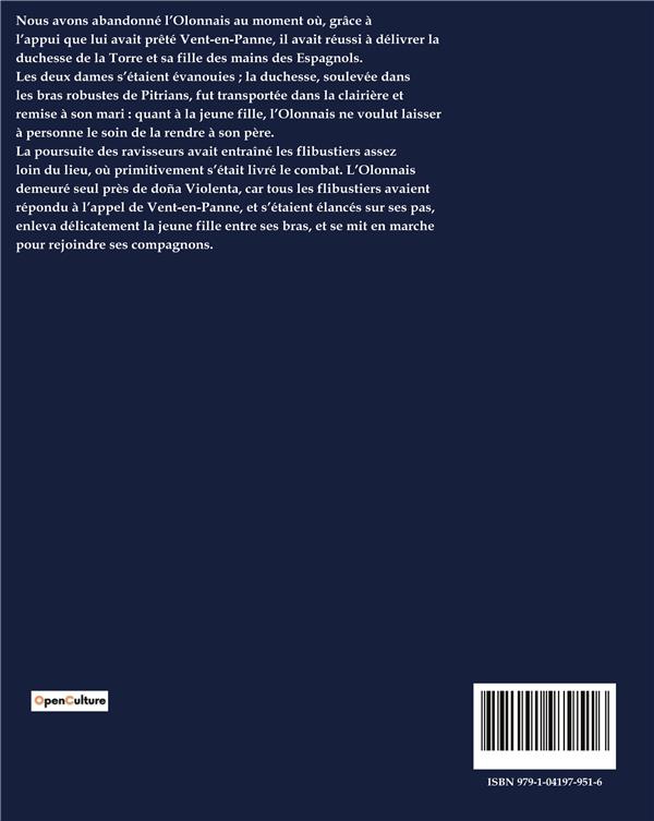 Quatrième de couverture de « VENT-EN-PANNE - LES AVENTURES TUMULTUEUSES DES FLIBUSTIERS DANS LES CARAIBES DU XVIIE SIECLE »